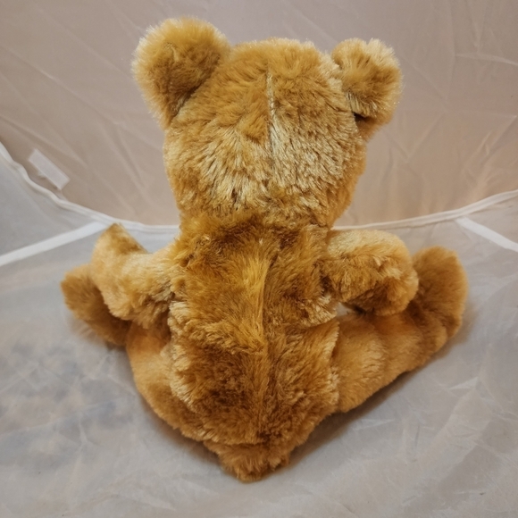 Bear Works Brown Teddy Plush Stuffed Animal Hidden Pocket in Back Cute Soft Toy - Picture 3 of 10